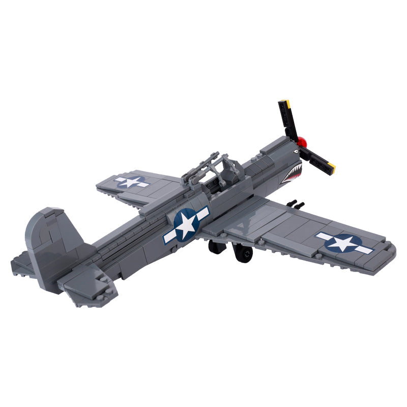 P-40 Fighter Aircraft Shark Mouth Custom Military MOC