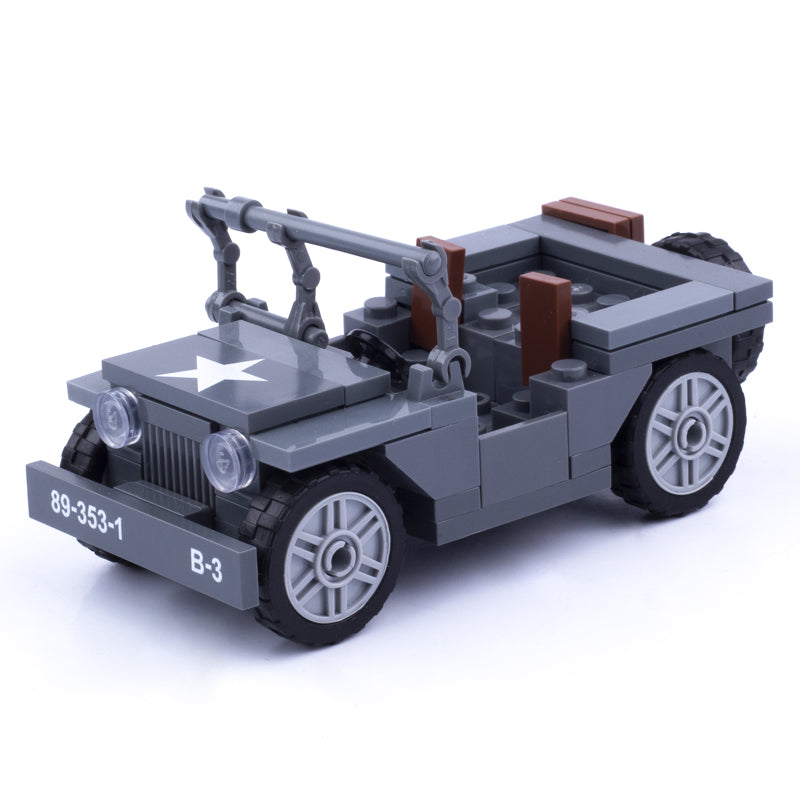 WW2 US Army Higgins Landing Craft with Jeep Custom Military MOC