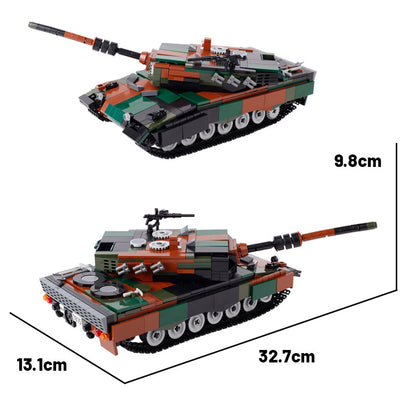 Woodland German Leopard 2 A4 Main Battle Tank (MBT) Custom Military MOC3