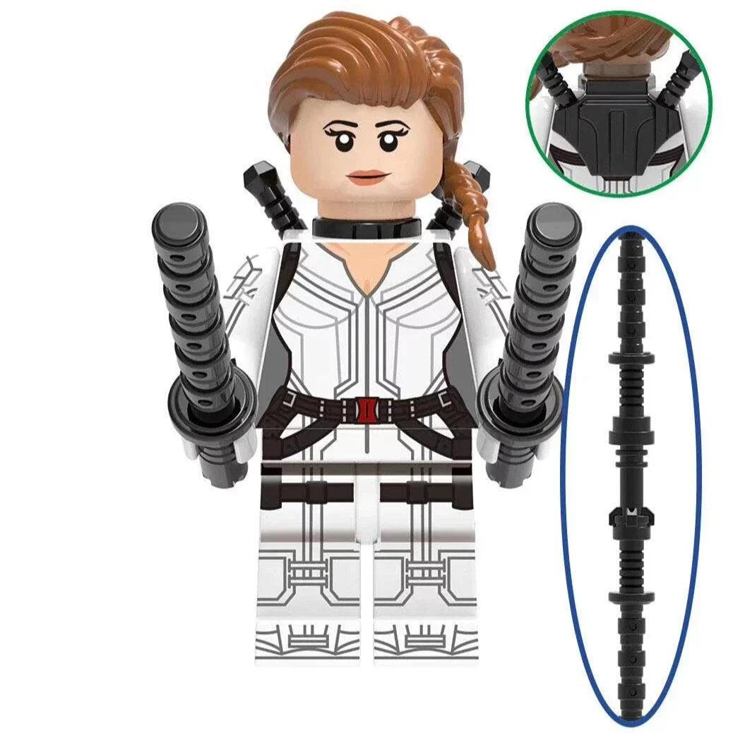 Black Widow (White Suit) Custom Marvel Superhero Minifigure1