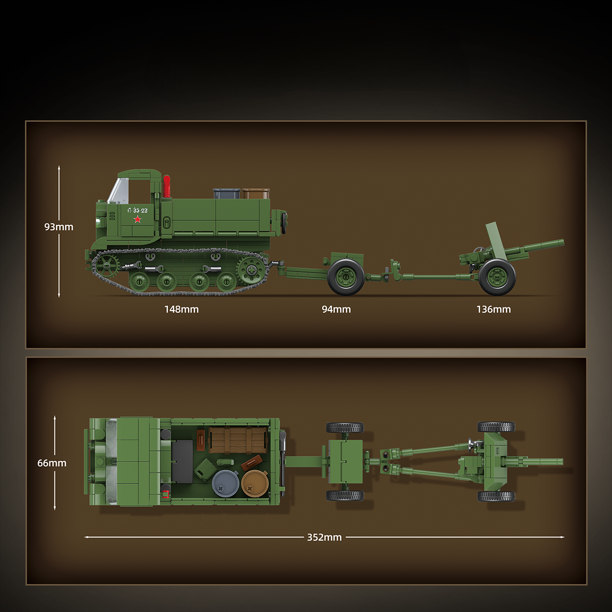 WW2 Soviet Army STZ-5 Tractor + 45mm AT Howitzer4