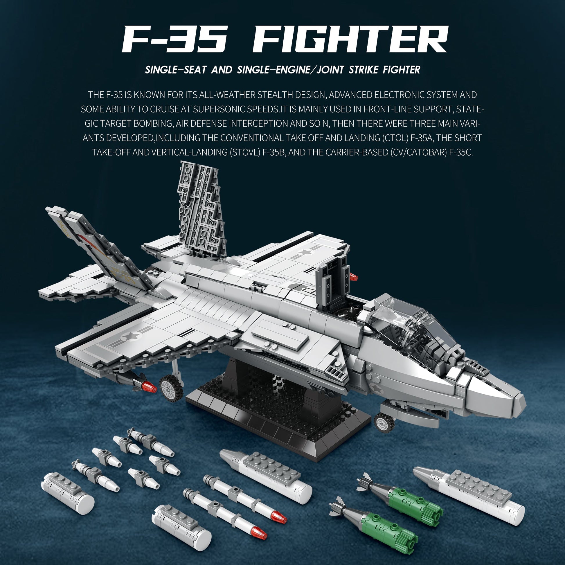 F-35 Lightning II Fighter Jet Building Set5
