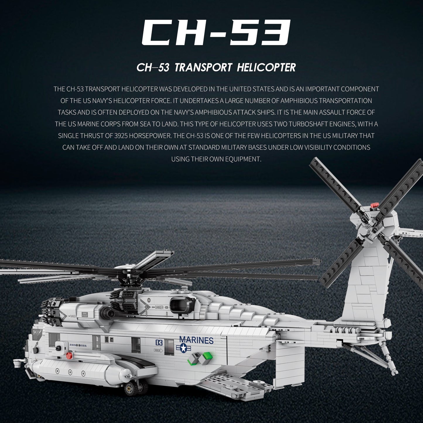 Sikorsky CH-53 Sea Stallion Helicopter Building Set6
