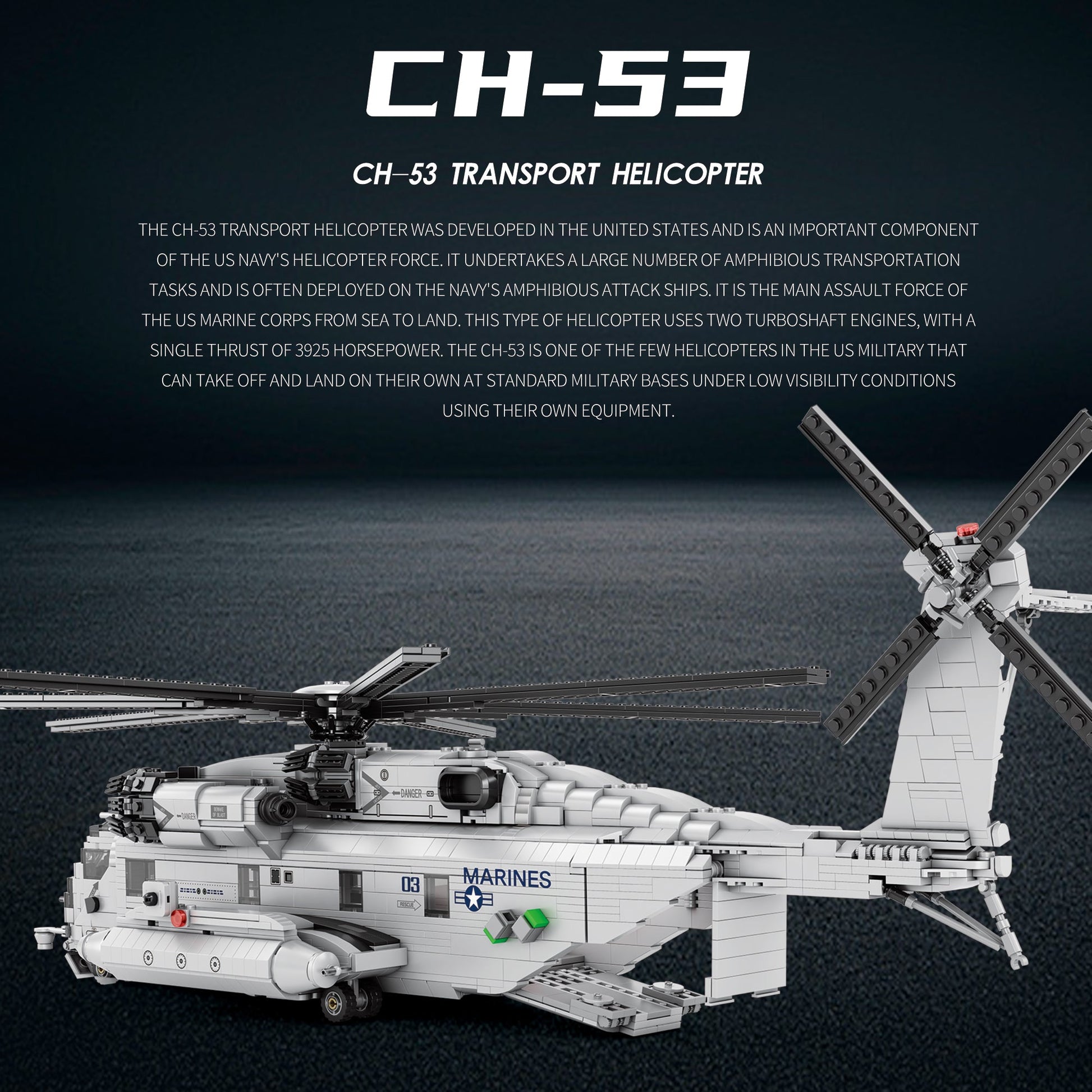Sikorsky CH-53 Sea Stallion Helicopter Building Set6