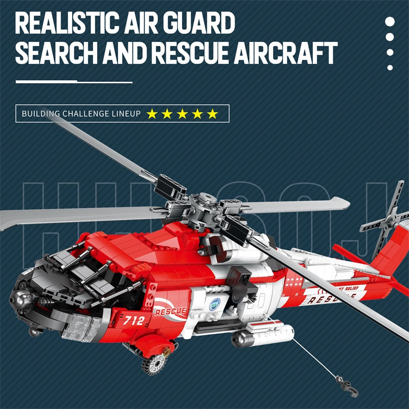 Coast Guard Sikorsky MH-60 Jayhawk Helicopter Building Set3
