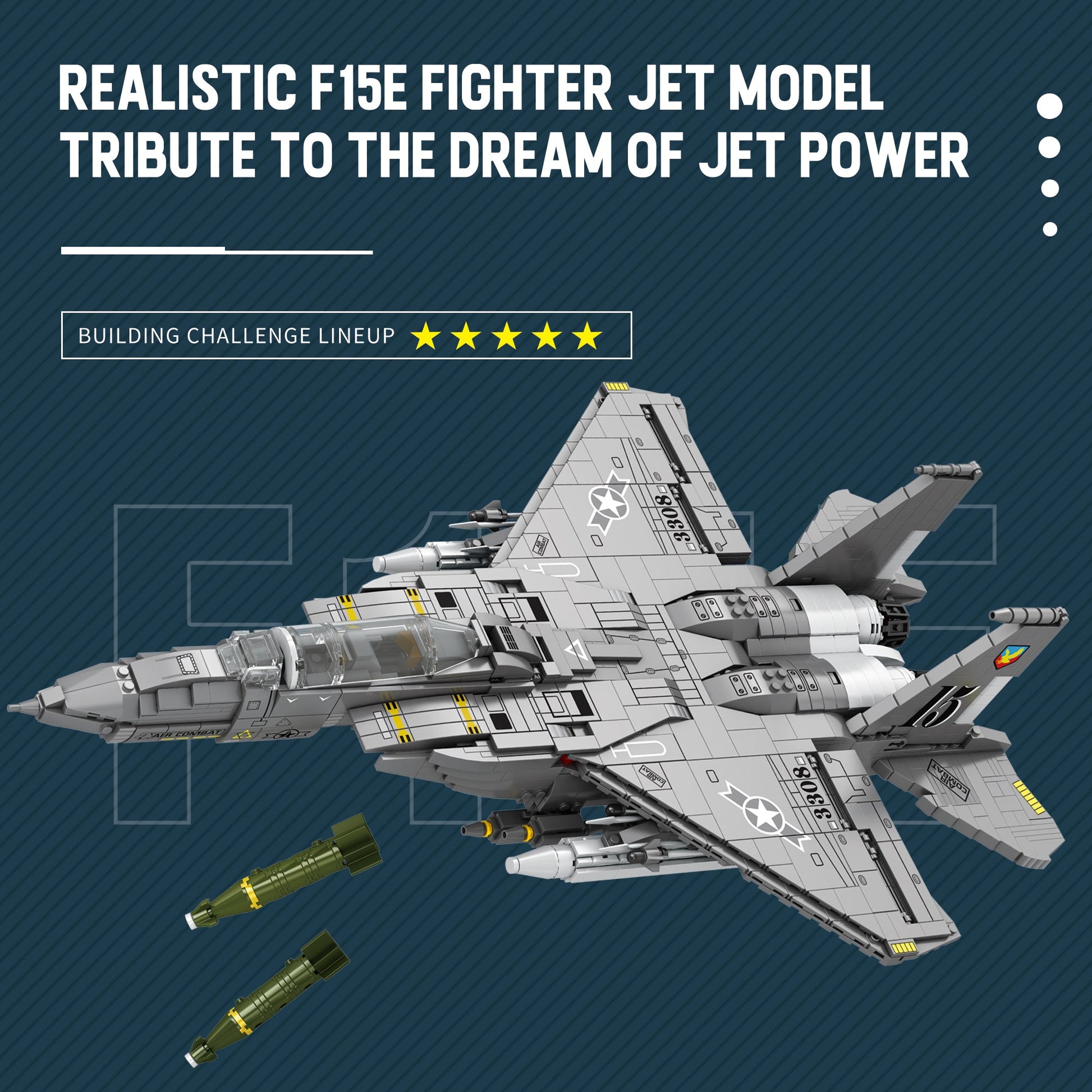 F-15E Strike Eagle Fighter Jet Building Set3