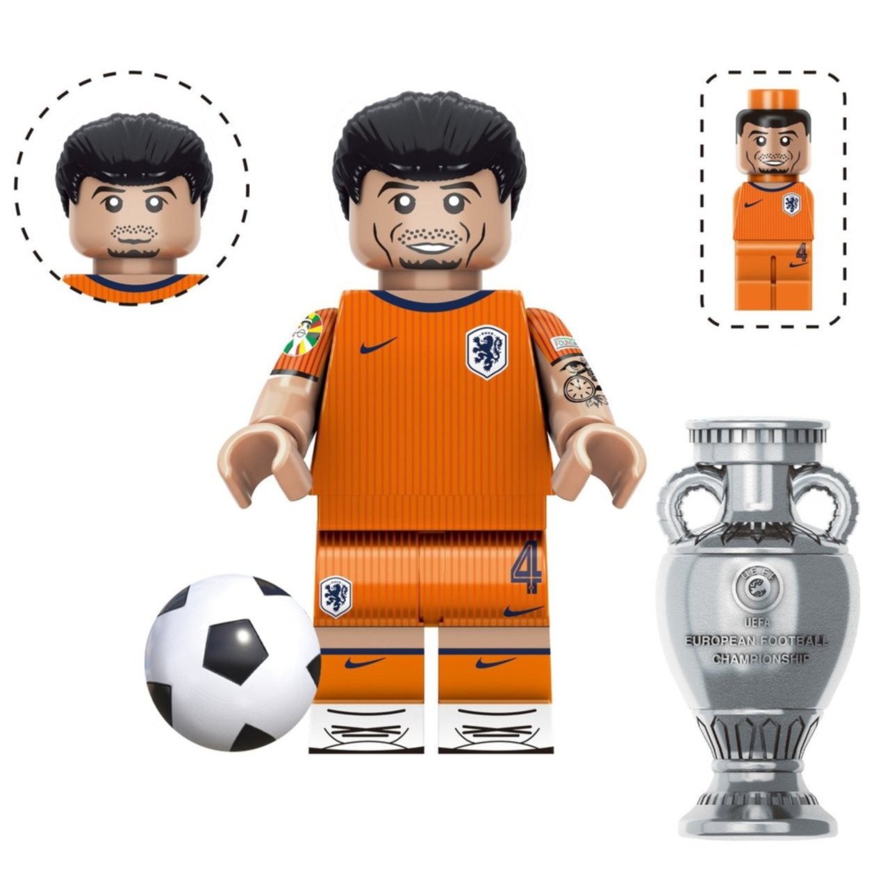 Virgil van Dijk (Netherlands) Custom Minifigure Football Player1