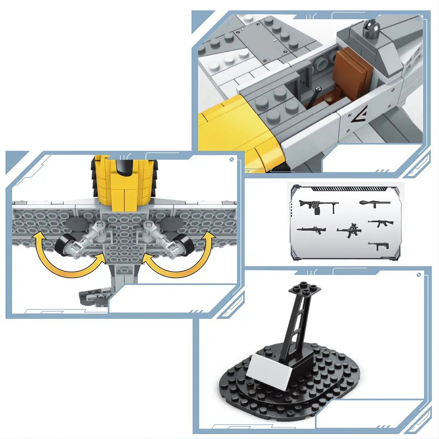 WW2 German BF-109 Fighter + Display Stand5