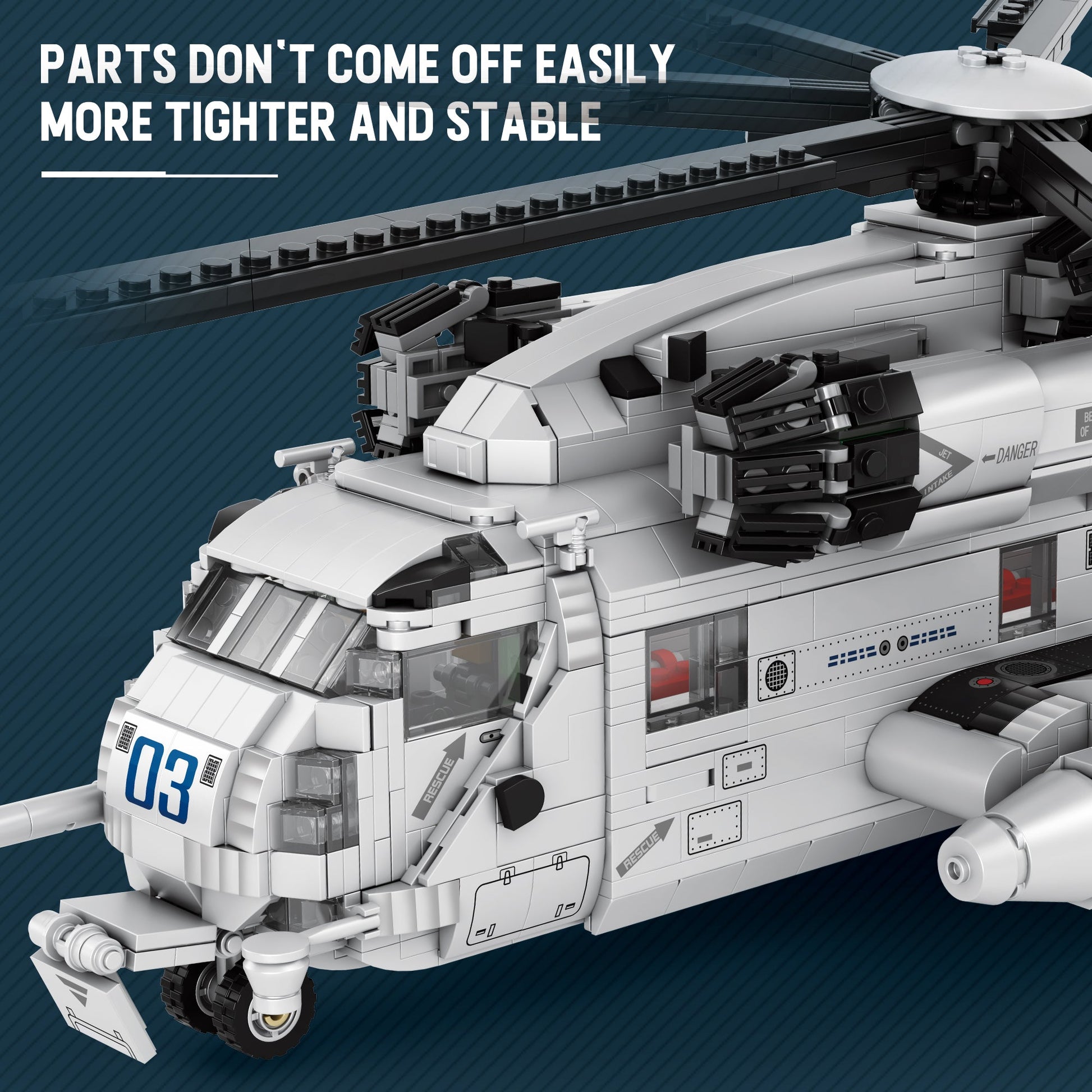 Sikorsky CH-53 Sea Stallion Helicopter Building Set4