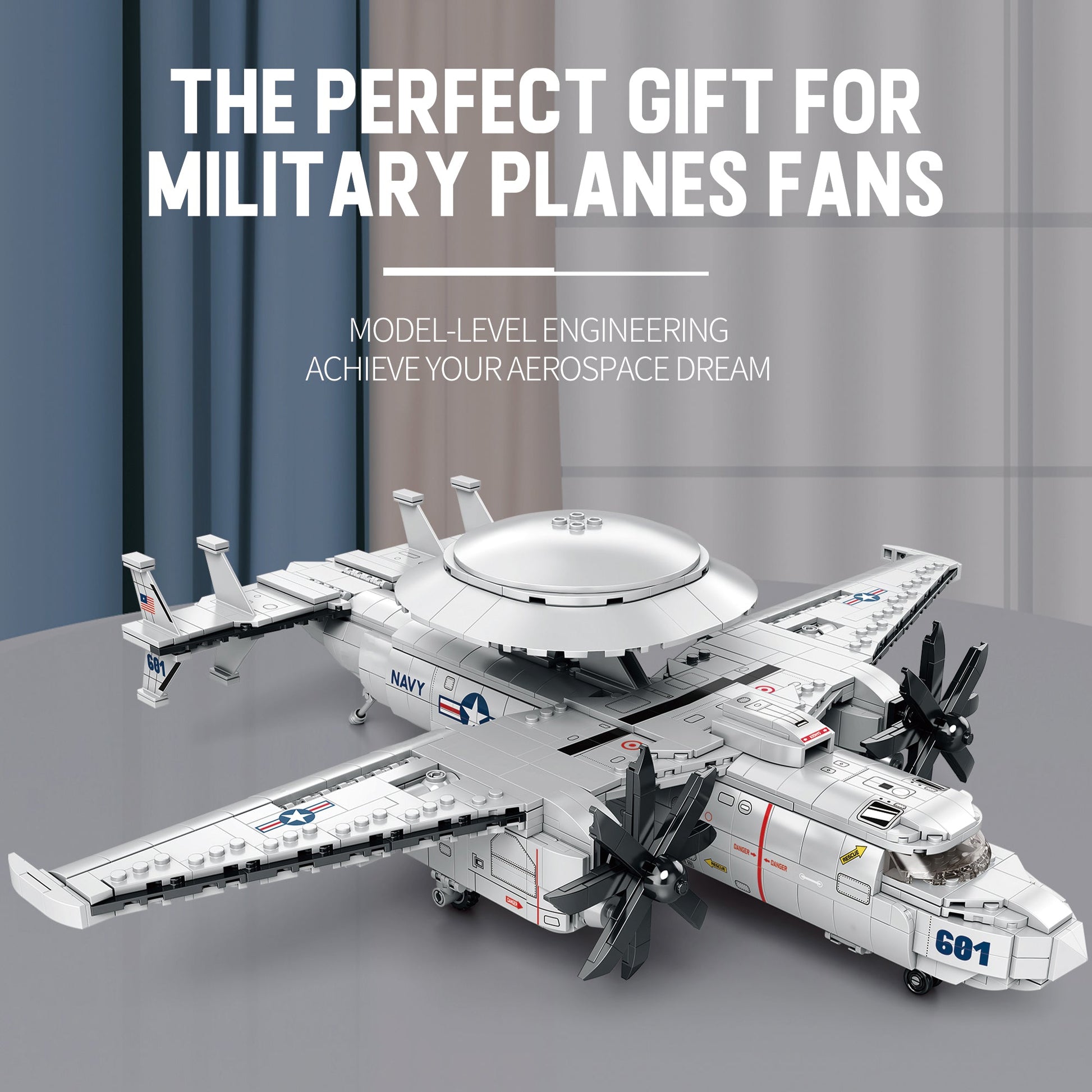 E-2 Hawkeye US Navy Aircraft Building Set4