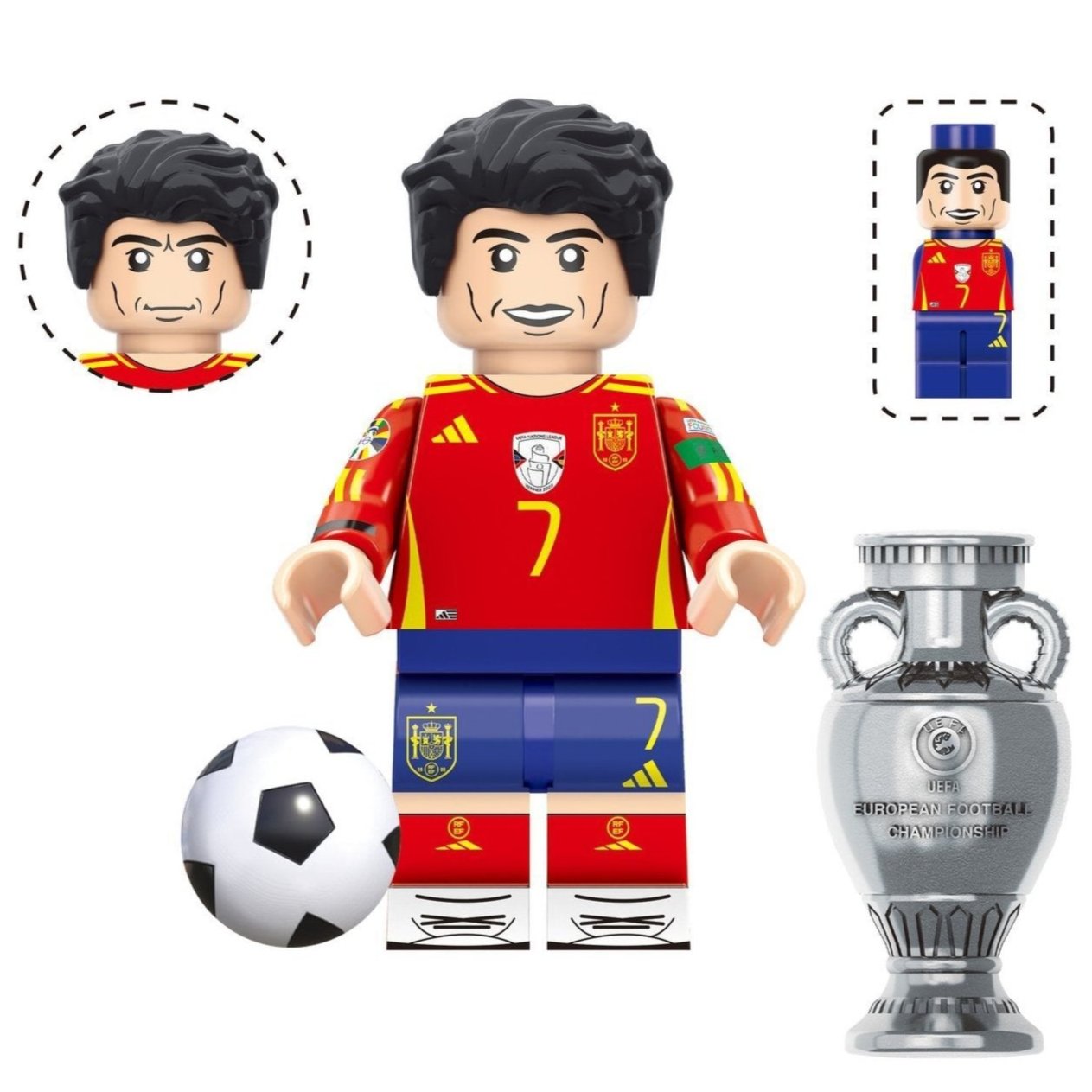 Alvaro Morata (Spain) Custom Football Player Minifigure1