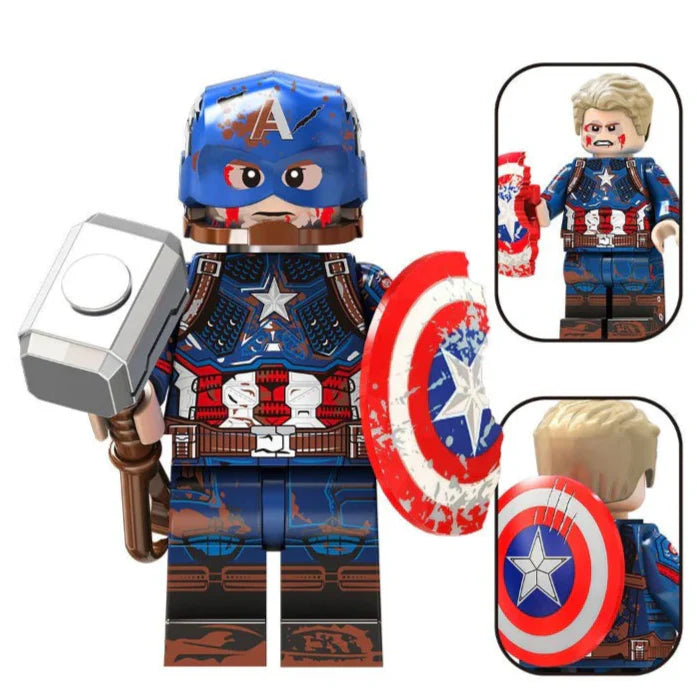 Captain America (Endgame) (damaged suit) Custom Marvel Superhero Minifigure1