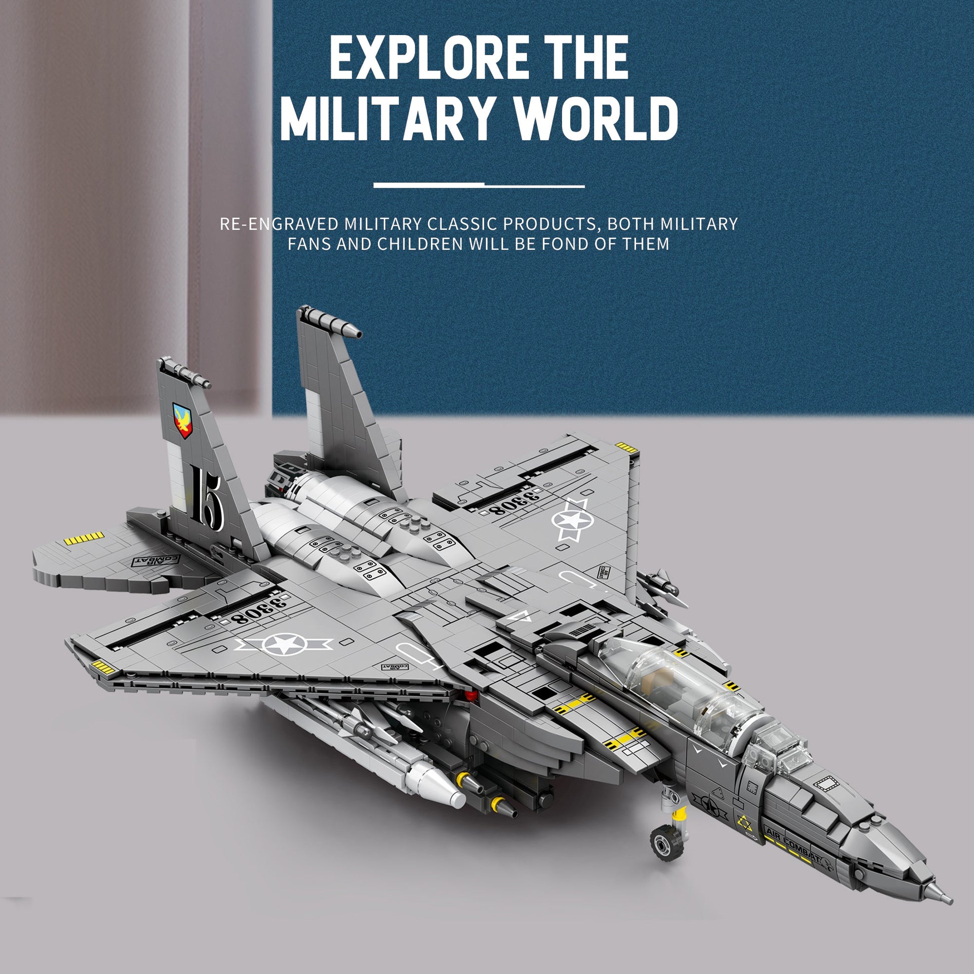 F-15E Strike Eagle Fighter Jet Building Set5