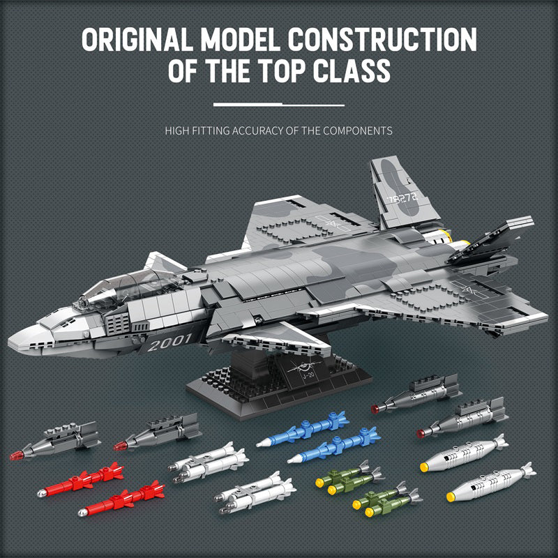 J-20 Mighty Dragon Fighter Jet Building Set3