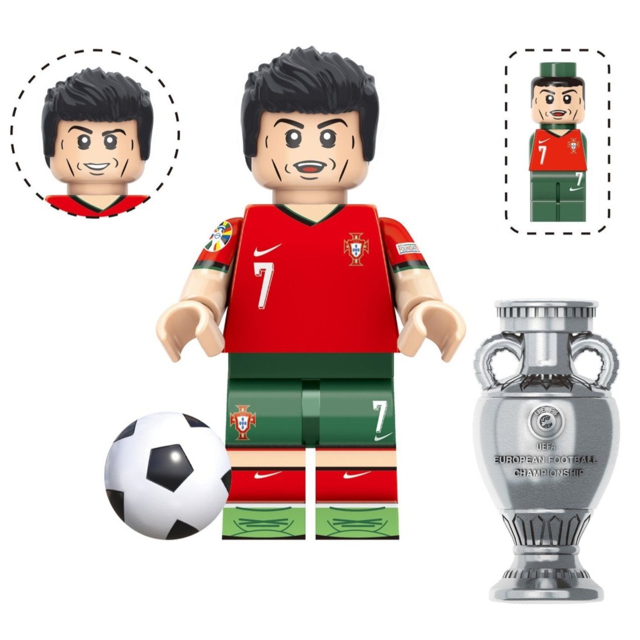 Cristiano Ronaldo (Portugal) Custom Football Player Minifigure1