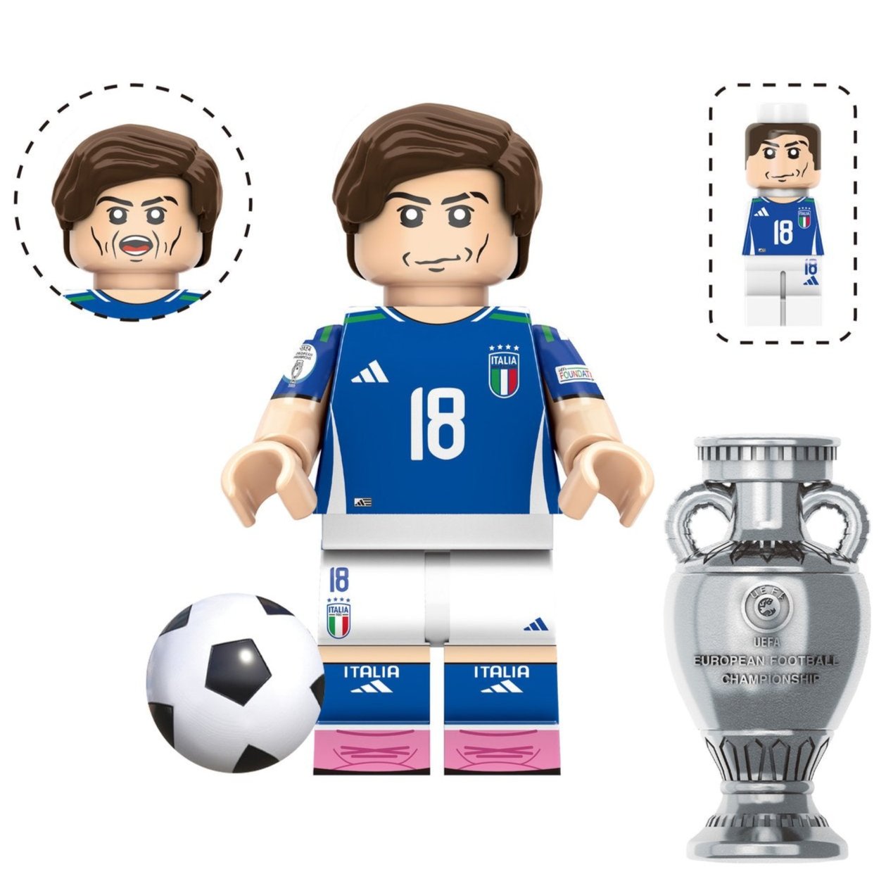 Nicolo Barella (Italy) Custom Football Player Minifigure1