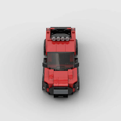Ford Ranger Red Pickup Truck Custom Car MOC6
