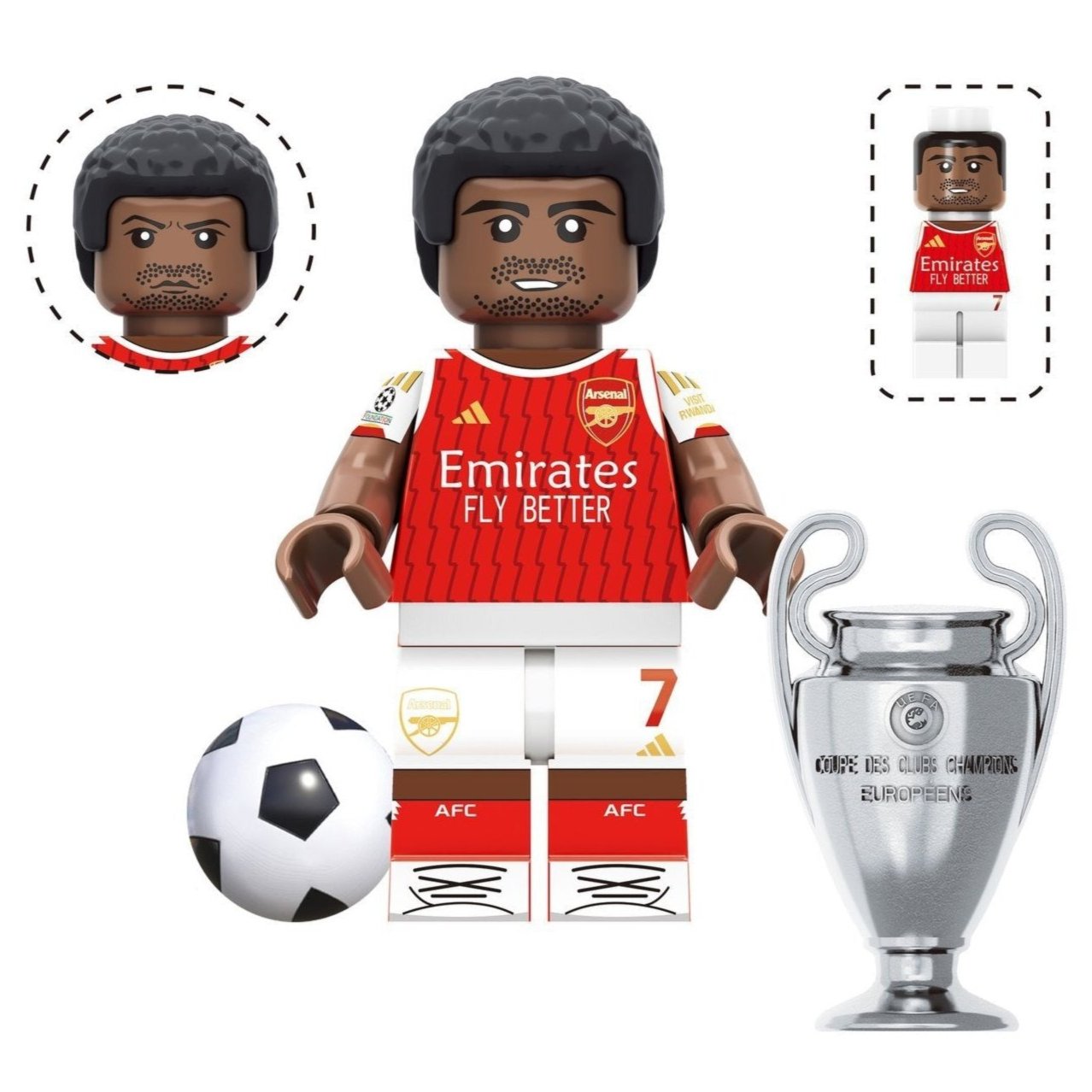 Bukayo Saka (Arsenal) Custom Football Player Minifigure1
