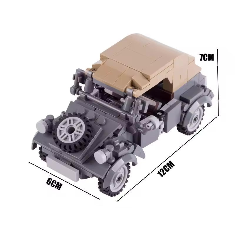 WW2 German Kubelwagen Utility Vehicle Custom Military MOC