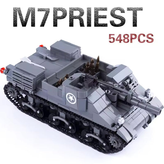 WW2 USA M7 Priest Tank Custom Military MOC1