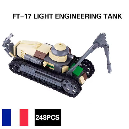 Renault FT-17 Light Engineering Tank Custom Military MOC