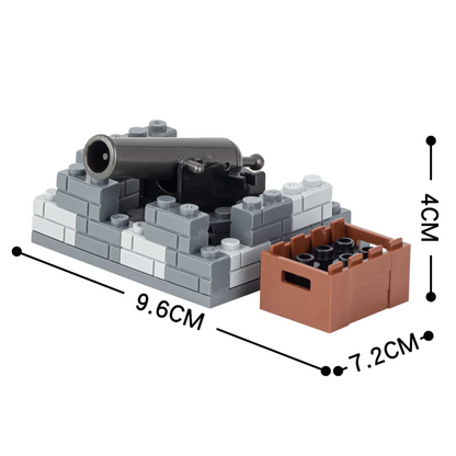 Military Artillery Stone-Fortified Cannon Base Custom Military MOC Set7