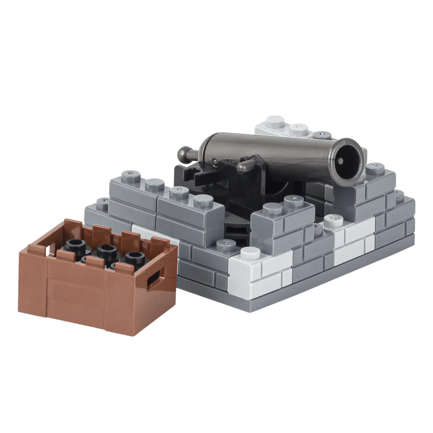 Military Artillery Stone-Fortified Cannon Base Custom Military MOC Set3