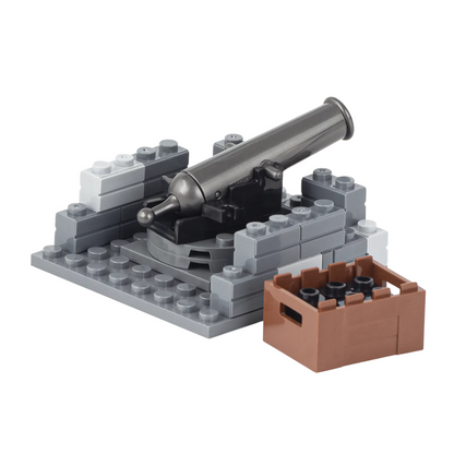 Military Artillery Stone-Fortified Cannon Base Custom Military MOC Set2