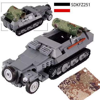 WW2 German Sd.Kfz. 251 Army Transport Custom Military MOC1