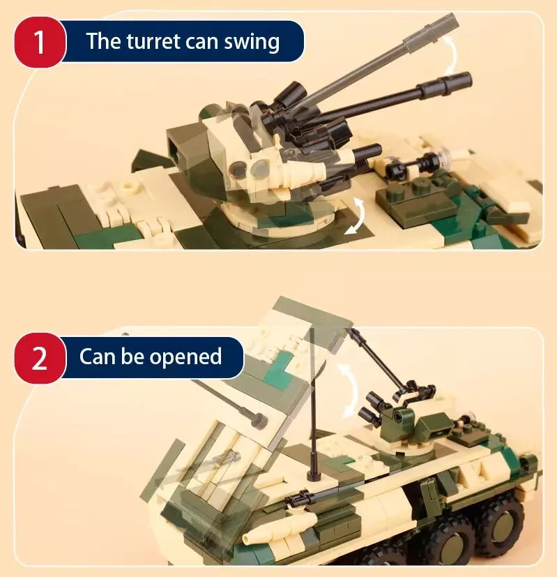 Russian BTR-82 Armored Personnel Carrier Custom Military MOC4