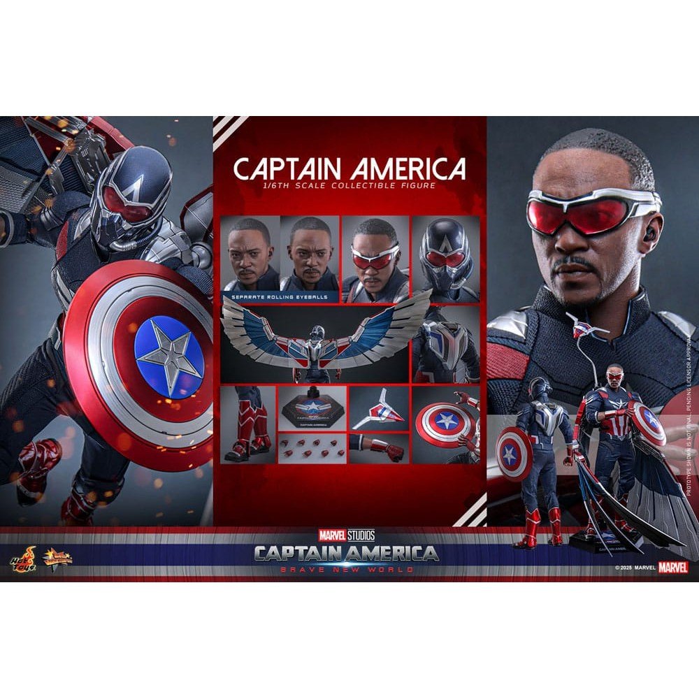 Captain America: Brave New World Movie Masterpiece Action Figure 1/6 Captain America 30cm2