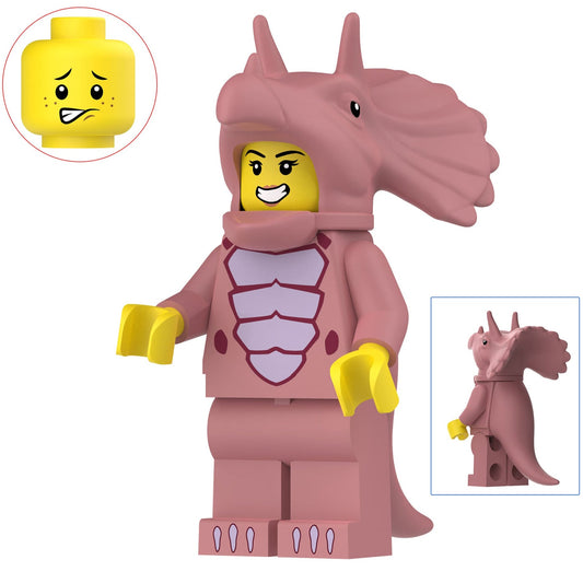 Purple Triceratops Costume Fan Custom Minifigure1
