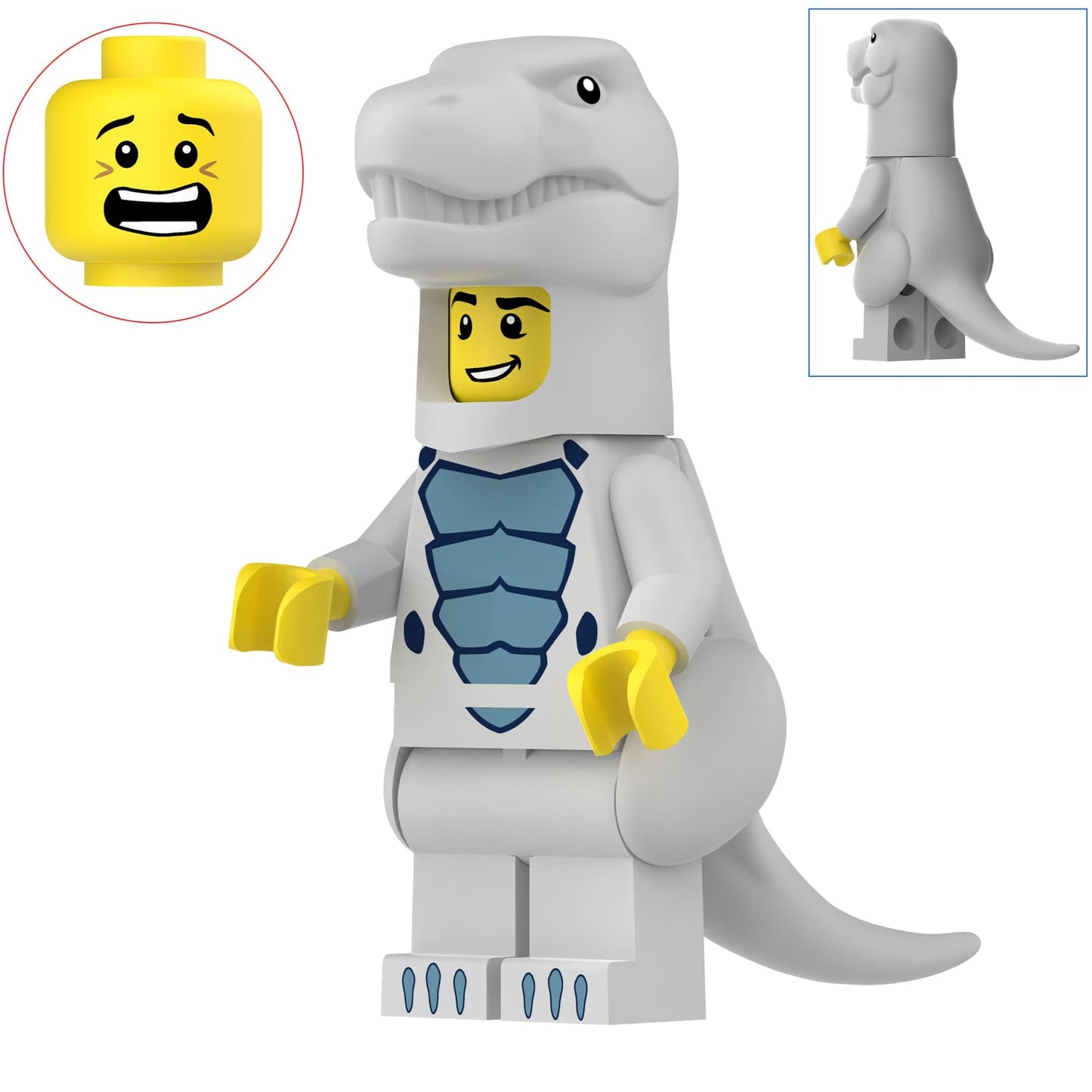 Light Blue Tyrannosaurus Costumed Fan Custom Minifigure1