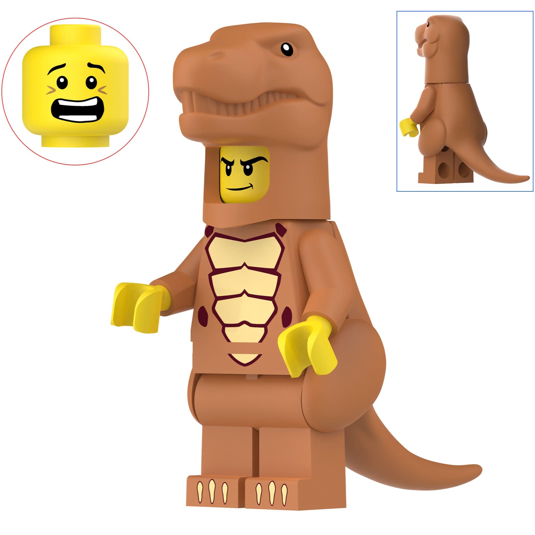 Orange Tyrannosaurus Costumed Fan Custom Minifigure1