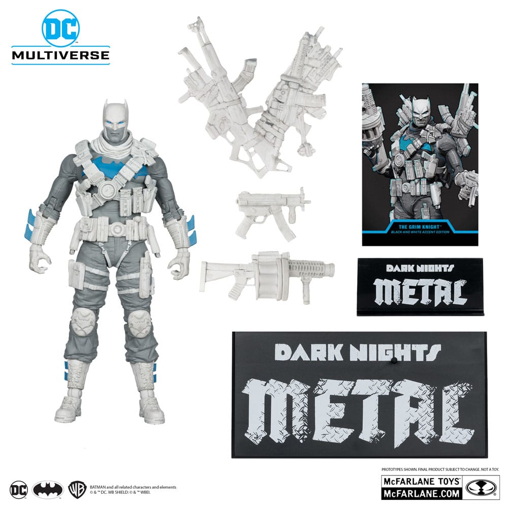 DC Multiverse Action Figure The Grim Knight (Dark Nights Metal) (Black & White Accent Edition) (Gold Label) 18cm3
