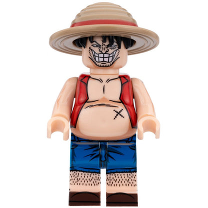 Demalo Black (Fat Monkey D. Luffy) Custom One Piece Anime Minifigure1