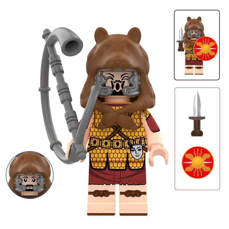 Roman Trumpeter (Bear) Custom Roman Empire Minifigure