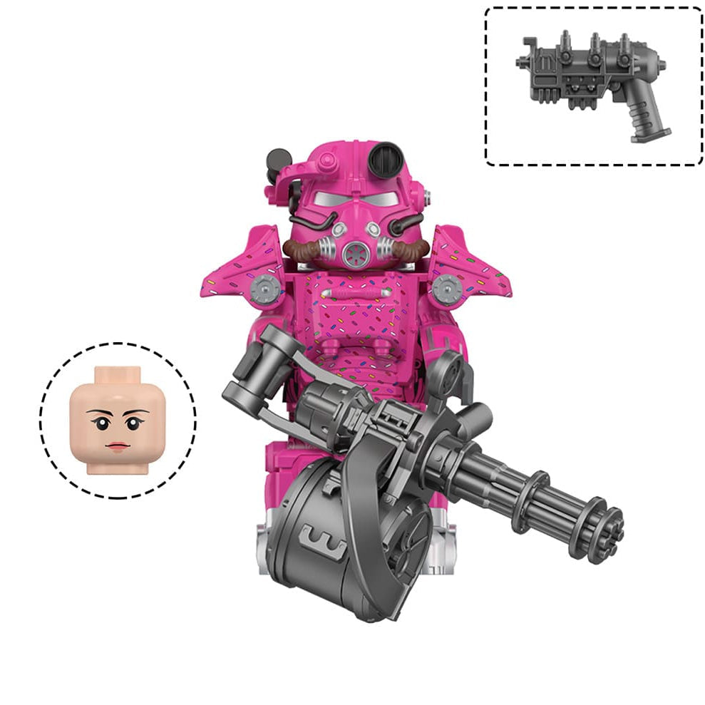 T-45 Power Armor (Slocum’s Joe pink paint) Custom Fallout Minifigure1