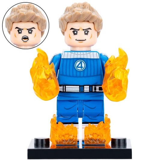 Human Torch (Fantastic Four) Custom Marvel Superhero Minifigure