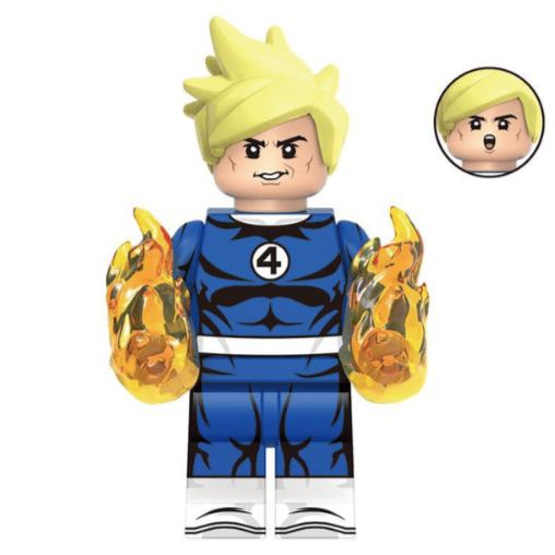 Human Torch (Fantastic Four) Custom Marvel Superhero Minifigure1