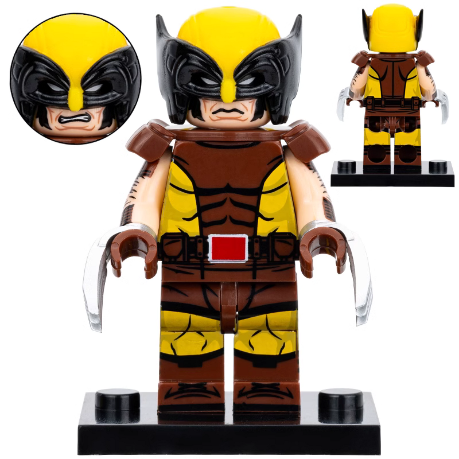 Wolverine (Brown-Ochre Suit) Custom Marvel Superhero Minifigure1