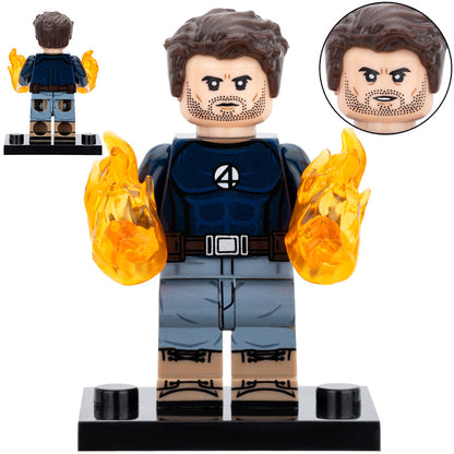Human Torch (Fantastic Four) Custom Marvel Superhero Minifigure1