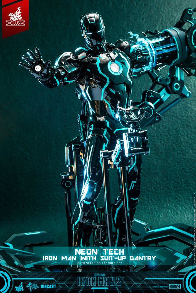 Iron Man 2 Action Figure 1/6 Neon Tech Iron Man with Suit-Up Gantry 32cm6