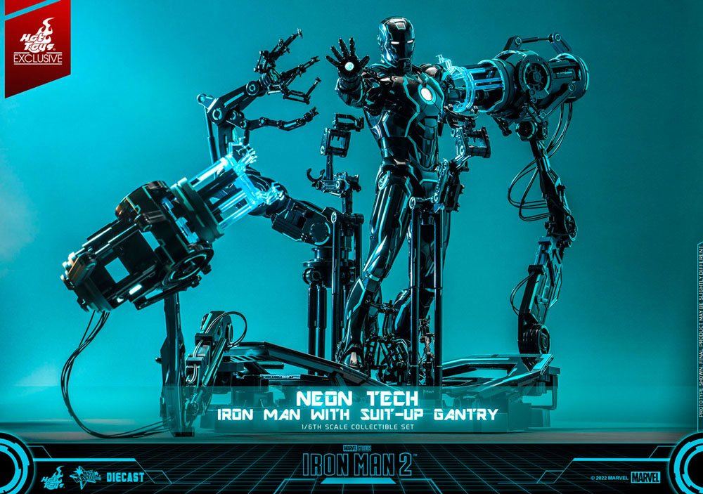 Iron Man 2 Action Figure 1/6 Neon Tech Iron Man with Suit-Up Gantry 32cm8