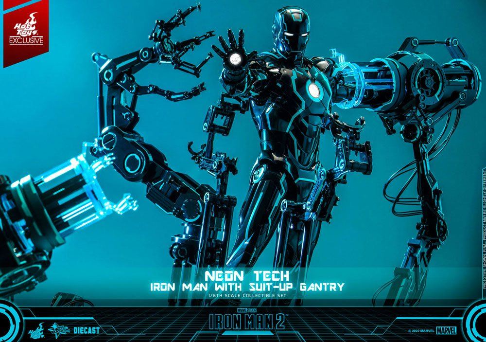 Iron Man 2 Action Figure 1/6 Neon Tech Iron Man with Suit-Up Gantry 32cm10