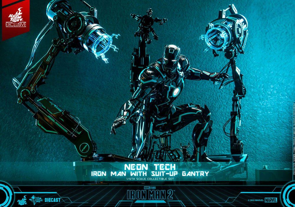 Iron Man 2 Action Figure 1/6 Neon Tech Iron Man with Suit-Up Gantry 32cm11