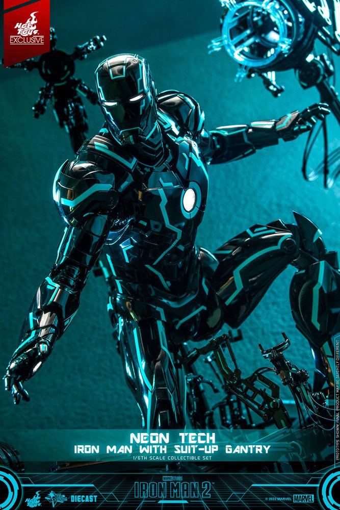 Iron Man 2 Action Figure 1/6 Neon Tech Iron Man with Suit-Up Gantry 32cm7