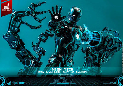 Iron Man 2 Action Figure 1/6 Neon Tech Iron Man with Suit-Up Gantry 32cm16