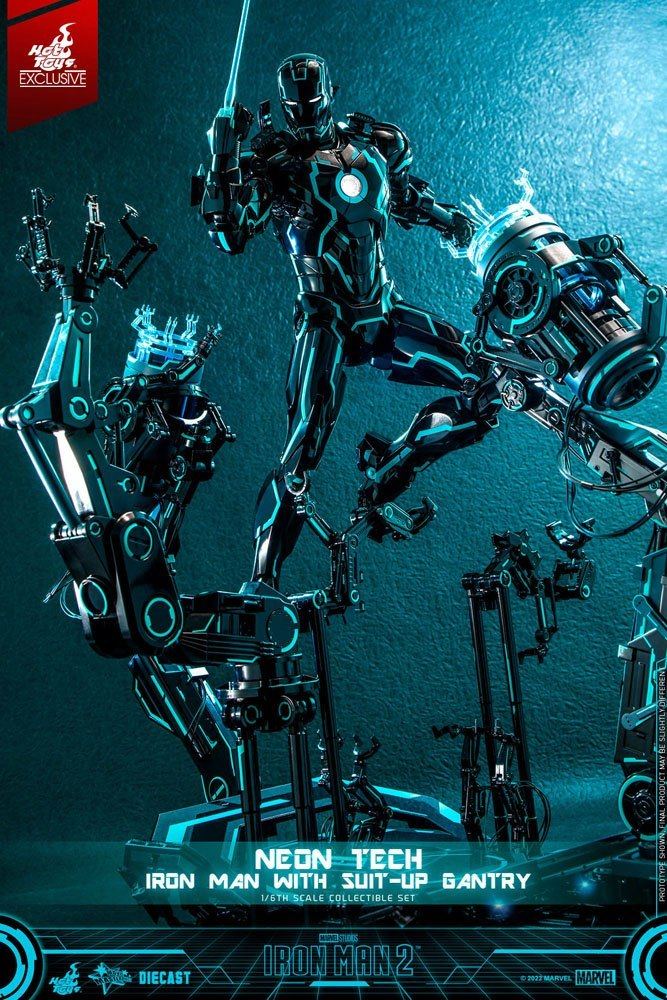 Iron Man 2 Action Figure 1/6 Neon Tech Iron Man with Suit-Up Gantry 32cm5
