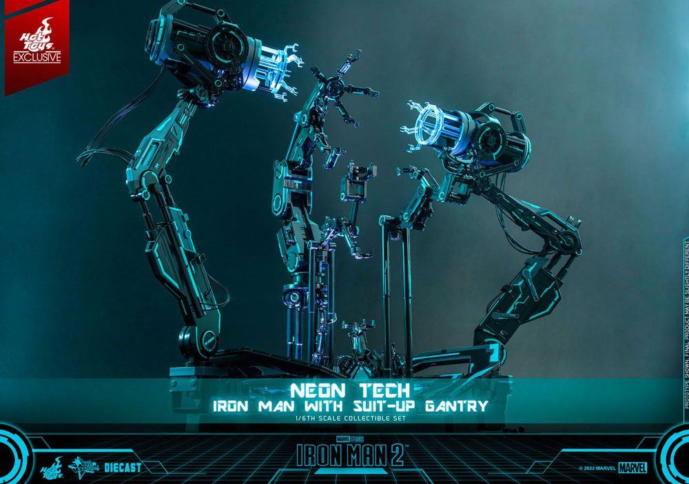 Iron Man 2 Action Figure 1/6 Neon Tech Iron Man with Suit-Up Gantry 32cm19